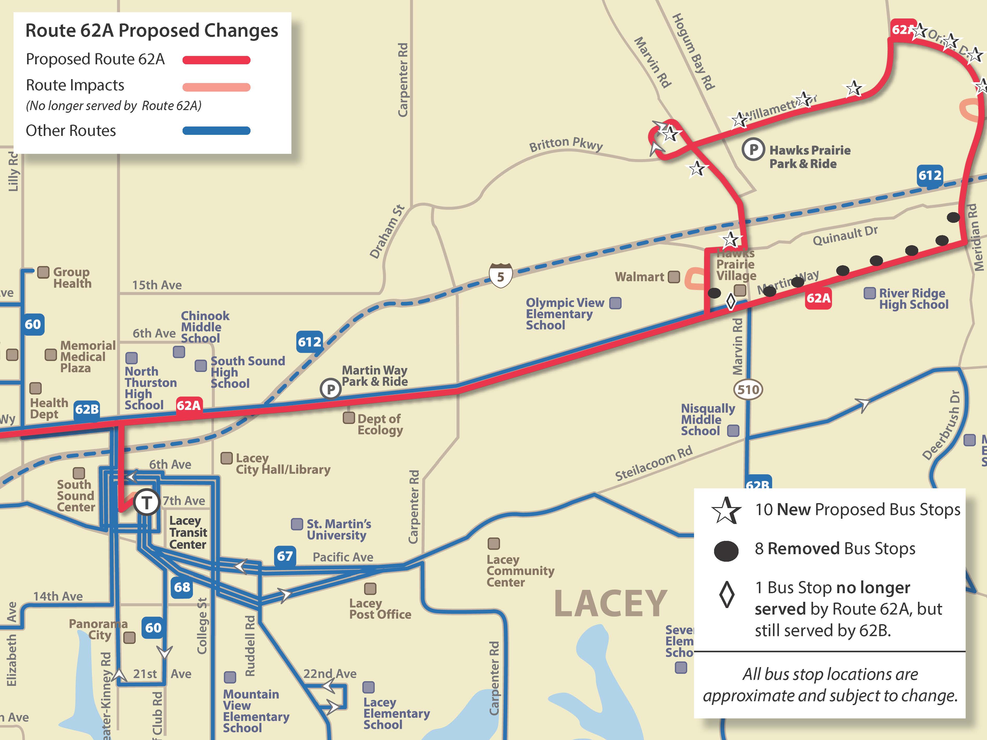 Route 62A Proposed 2018 Service Changes Intercity Transit